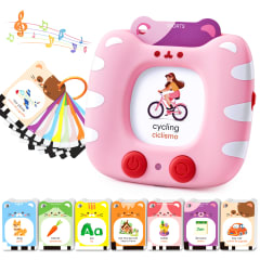 Tarjetas Interactivas Parlantes Inglés y Español  Rosada 0