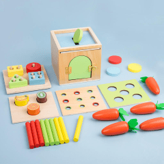 Caja de Encaje de Madera 6 en 1