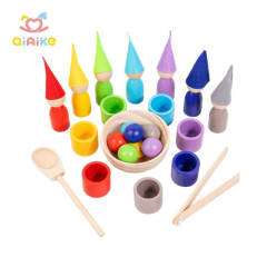 Juego de Copas, Sombreros y Pelotas de Madera