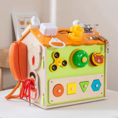 Casita Sensorial de Actividades Naranja y Verde
