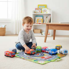 Set 9 Autos de Tela con Alfombra