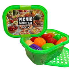Canasta con Frutas y Verduras para Cortar 18 pzs