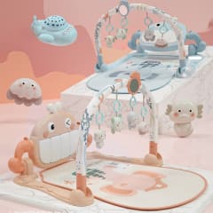 Gimnasio Piano Blanco con Luces y Música, damasco o celeste. 5