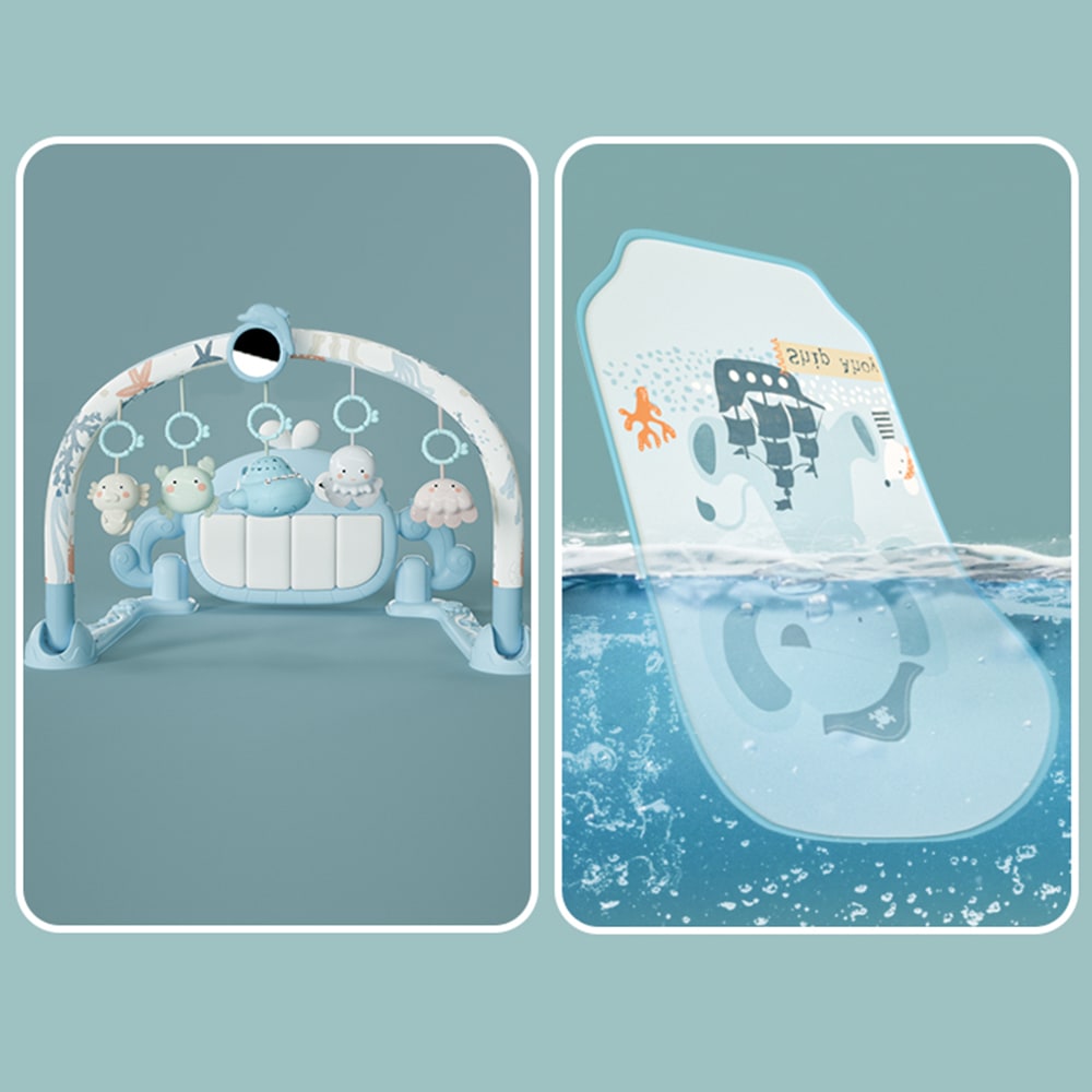 Gimnasio Piano Blanco con Luces y Música, damasco o celeste.1