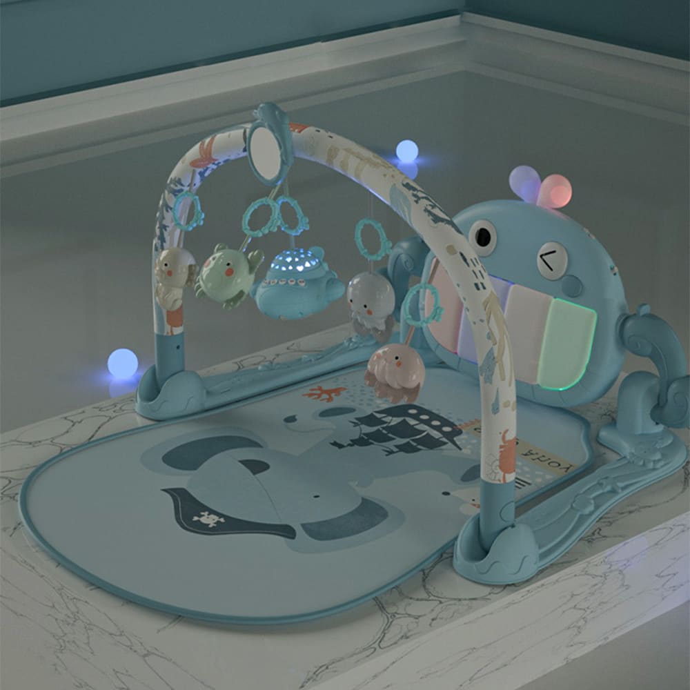 Gimnasio Piano Blanco con Luces y Música, damasco o celeste.2