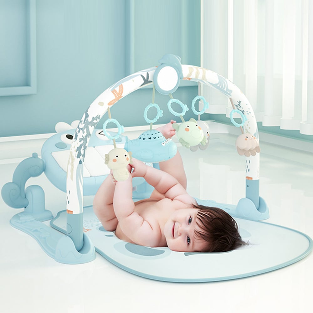 Gimnasio Piano Blanco con Luces y Música, damasco o celeste.4