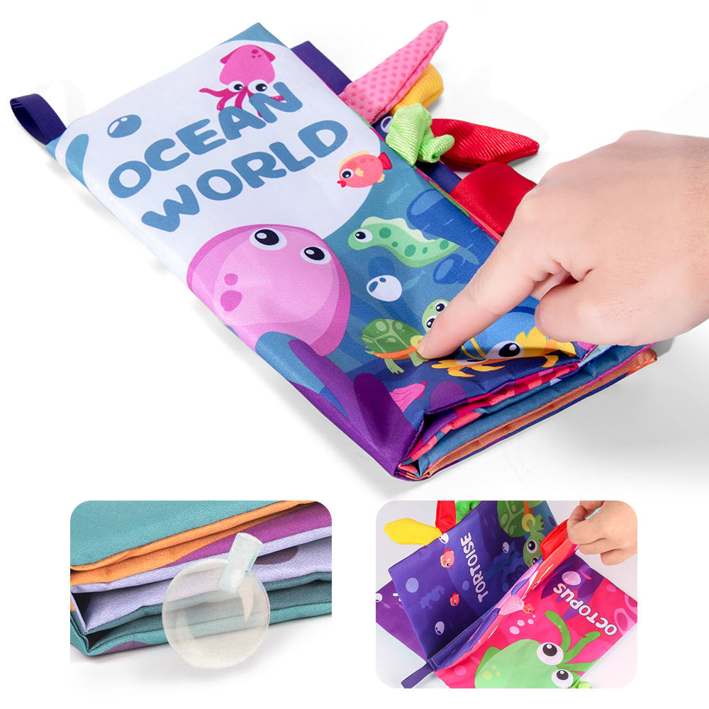 Set 3 Libros Sensoriales de Tela para Estimulación6