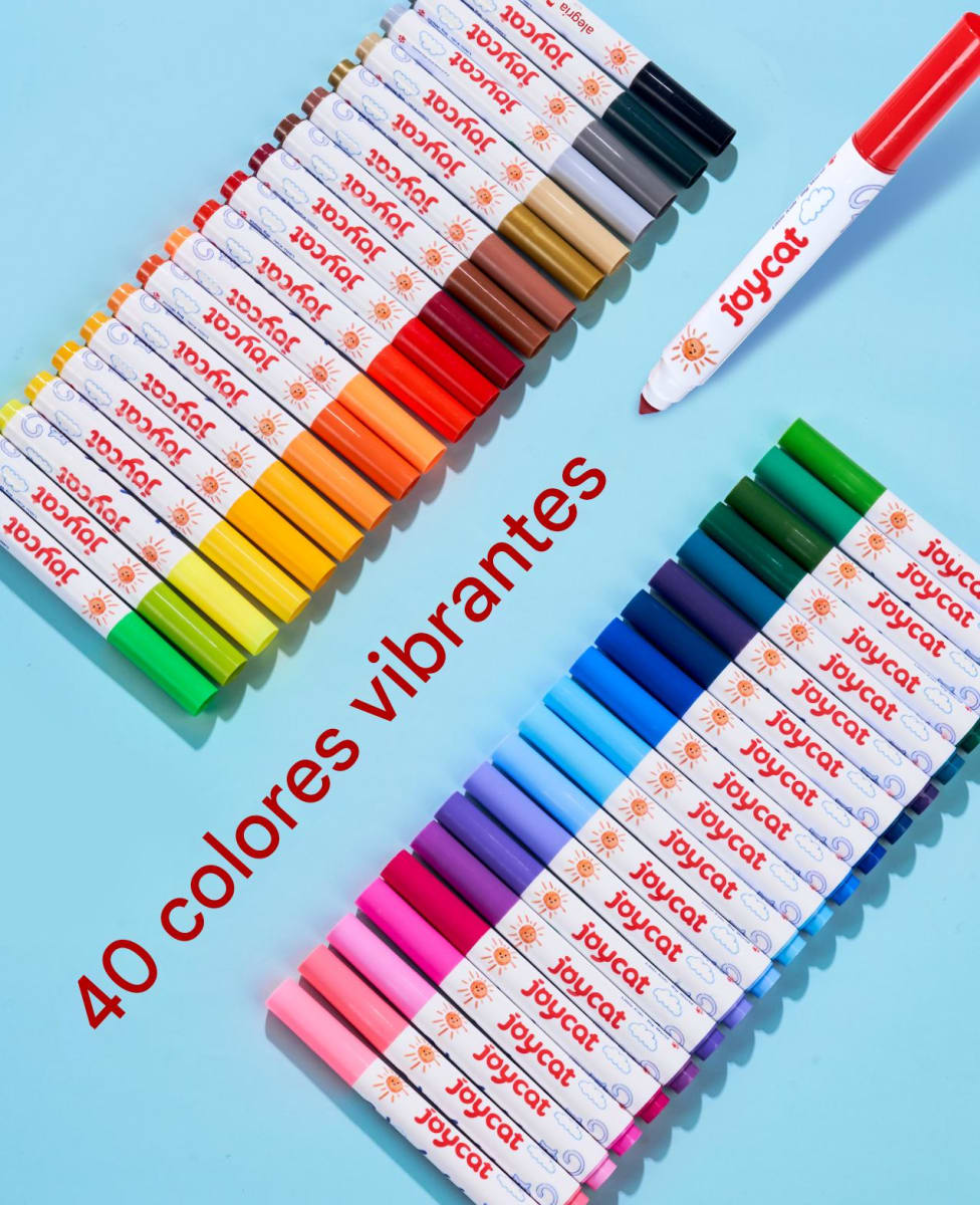 Set de 40 Plumones con colores vibrantes2