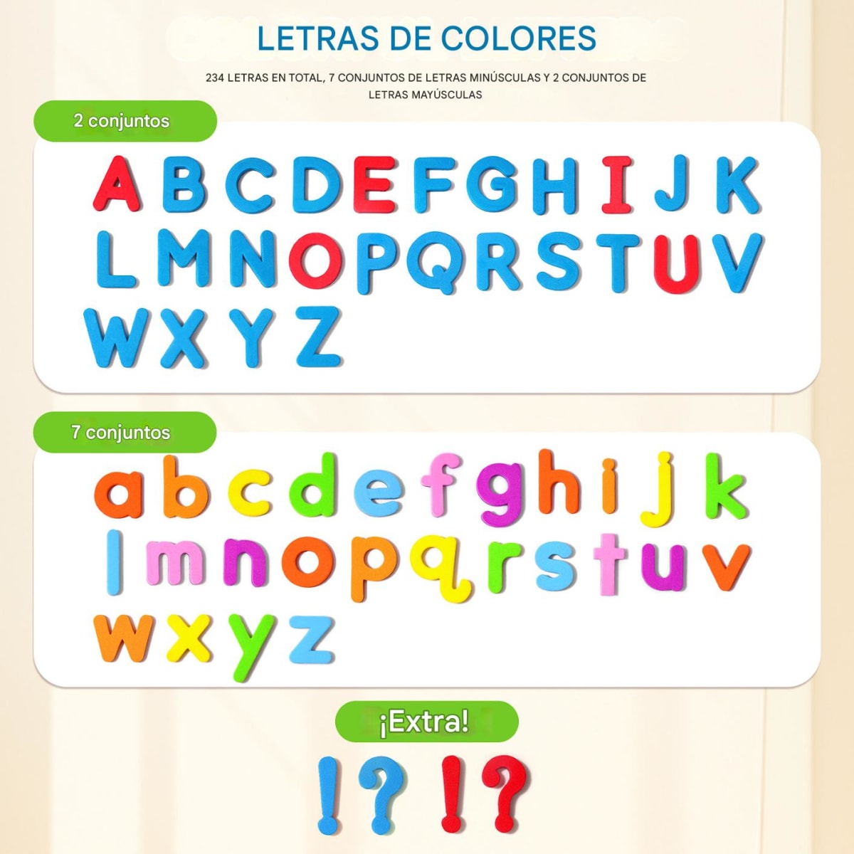 Set de 234 Letras Magnéticas y Tablero Doble1