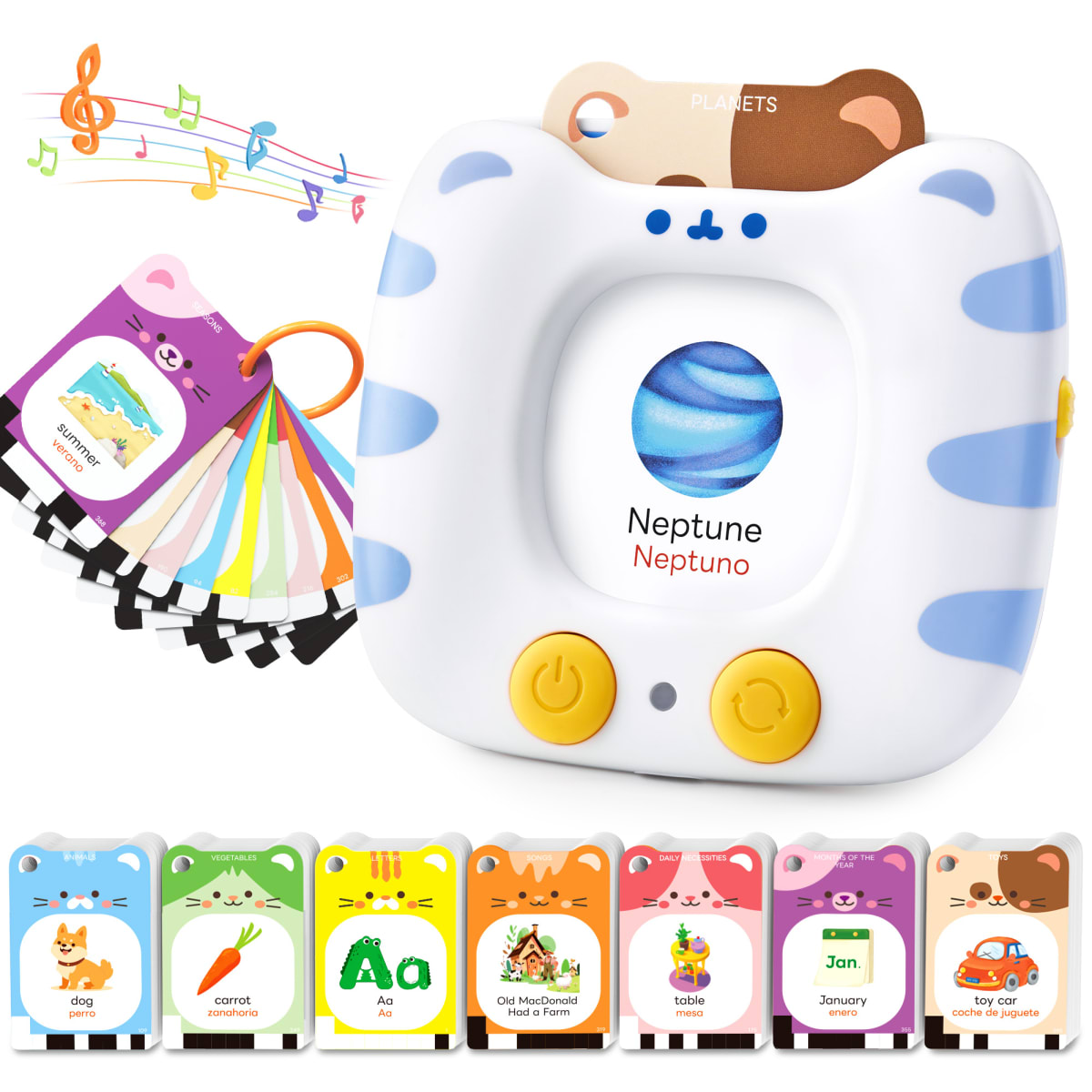 Tarjetas Interactivas Parlantes Inglés y Español  Blanca1