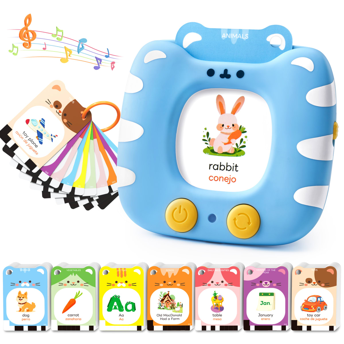 Tarjetas Interactivas Parlantes Inglés y Español  Celeste1