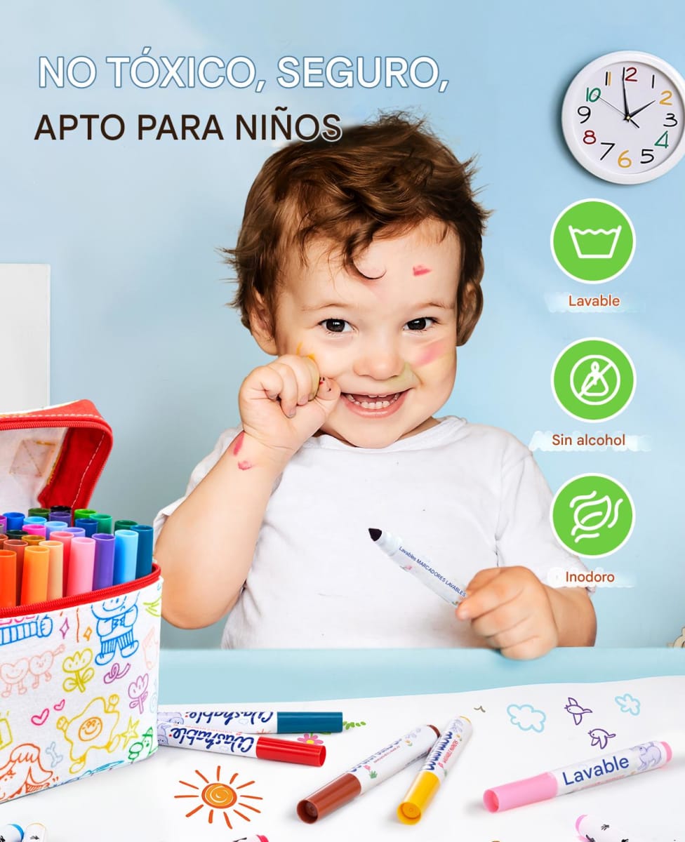 Set de 40 Plumones con colores vibrantes4