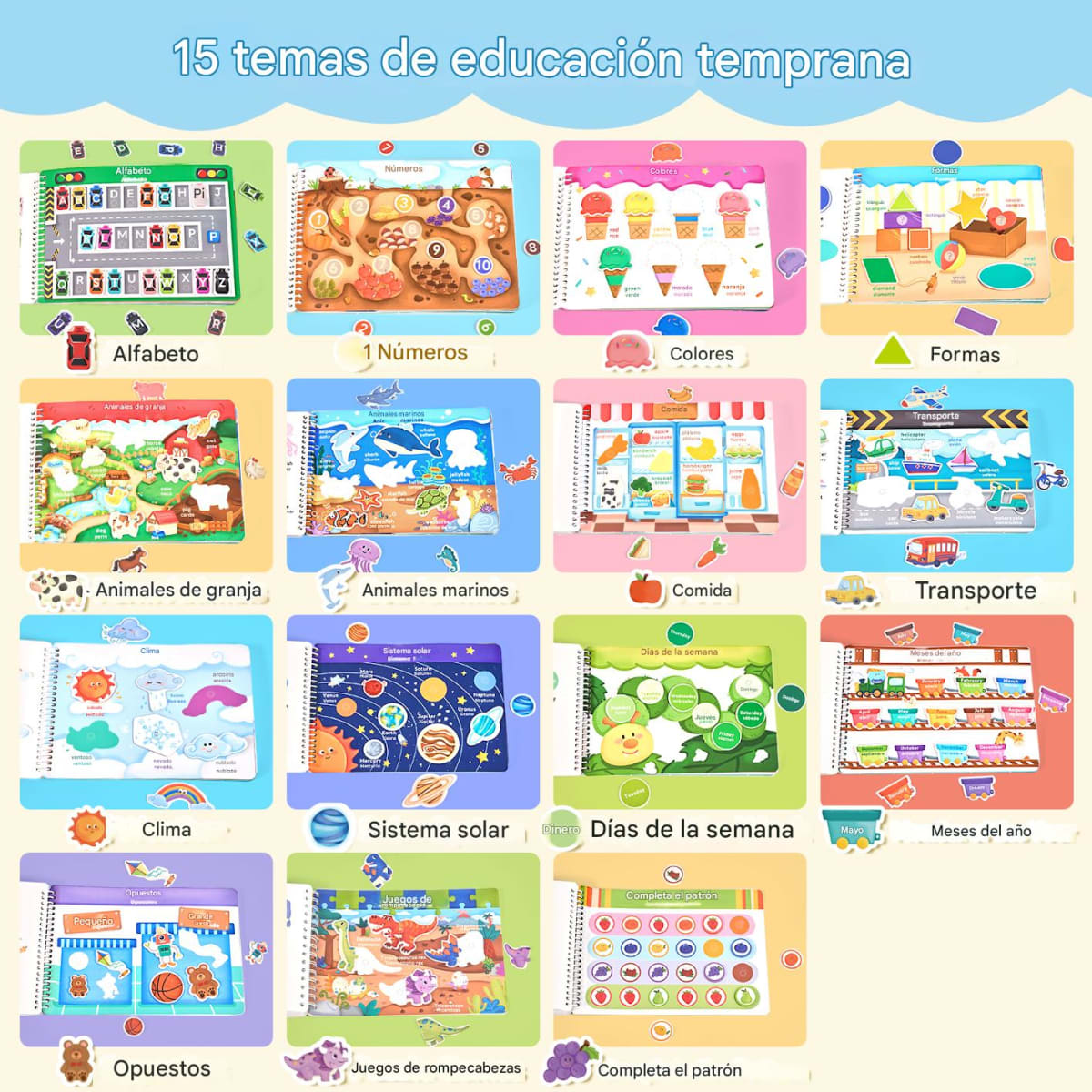 Libro Educativo con 7 Tarjetas y Velcro3
