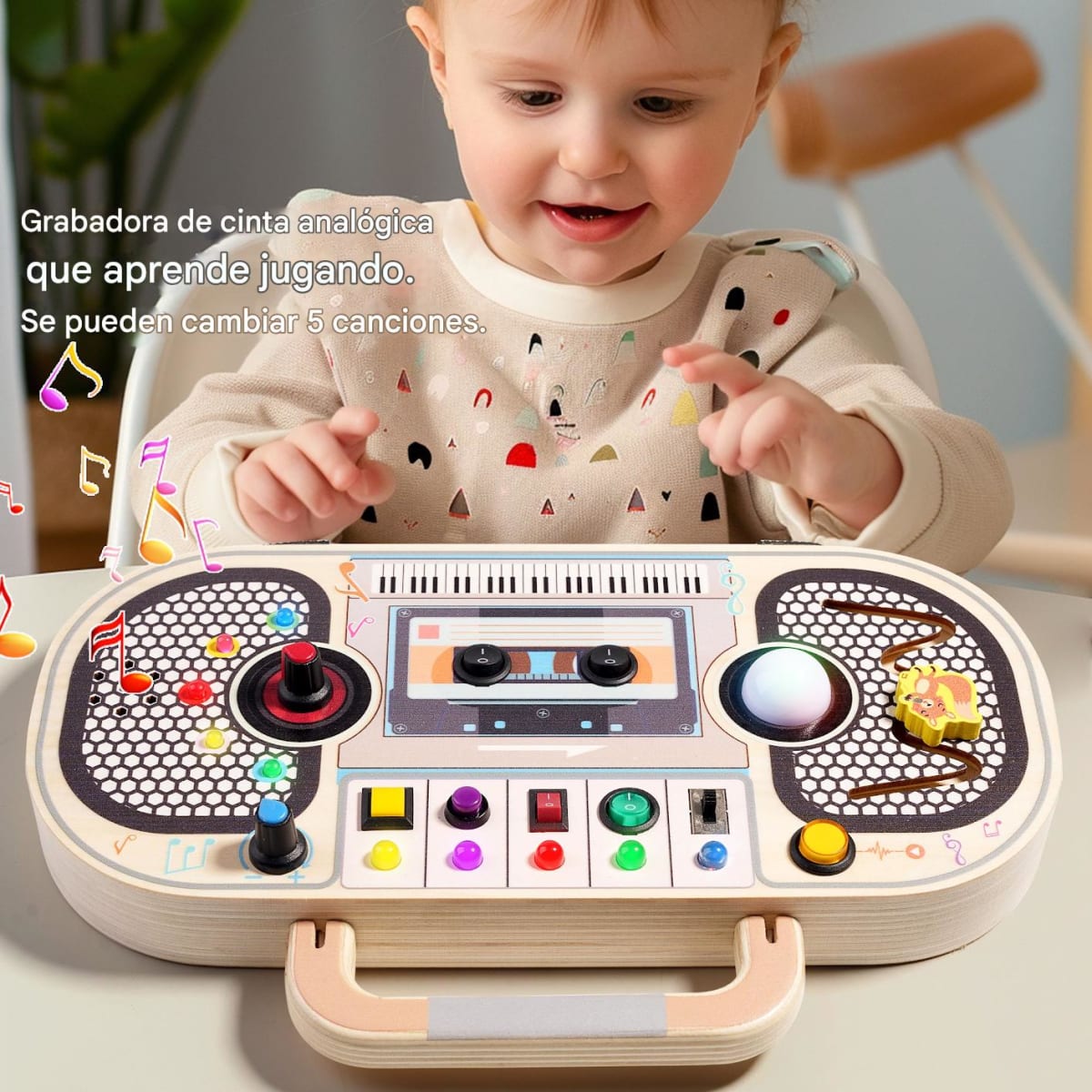 Tablero Led Sensorial  con Radio de Madera3