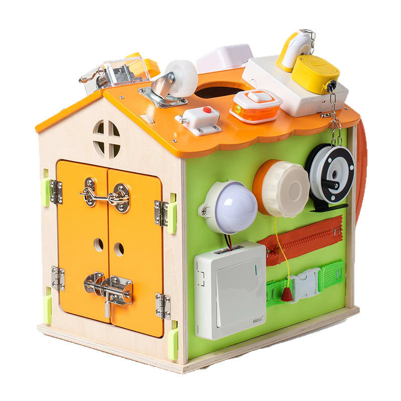 Casita Sensorial de Actividades Naranja y Verde4