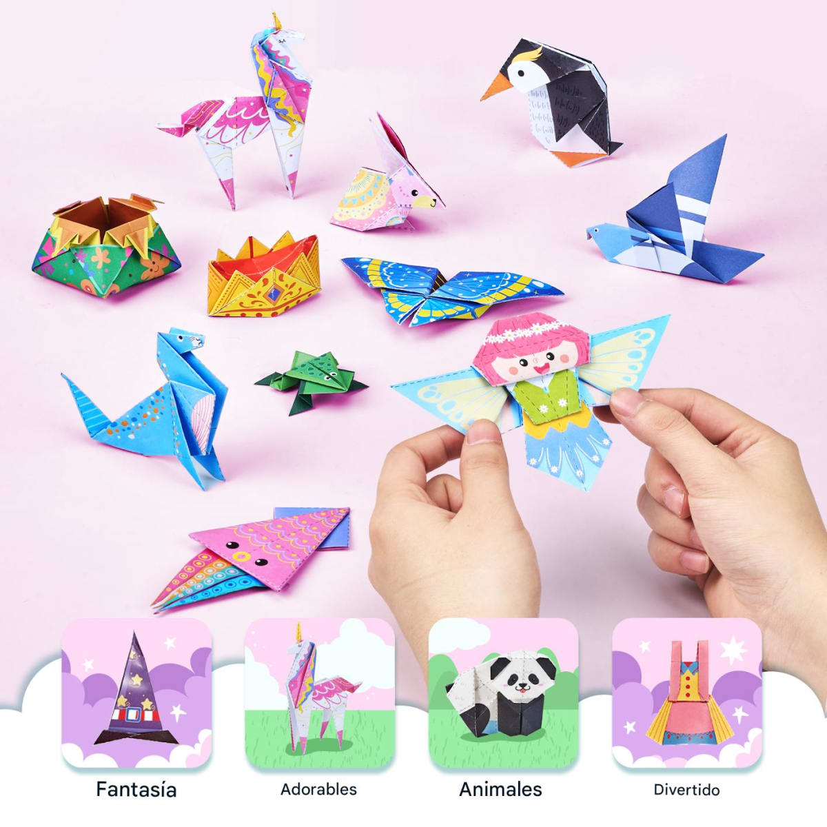 Kit 180 Papeles de Origami de Unicornios4