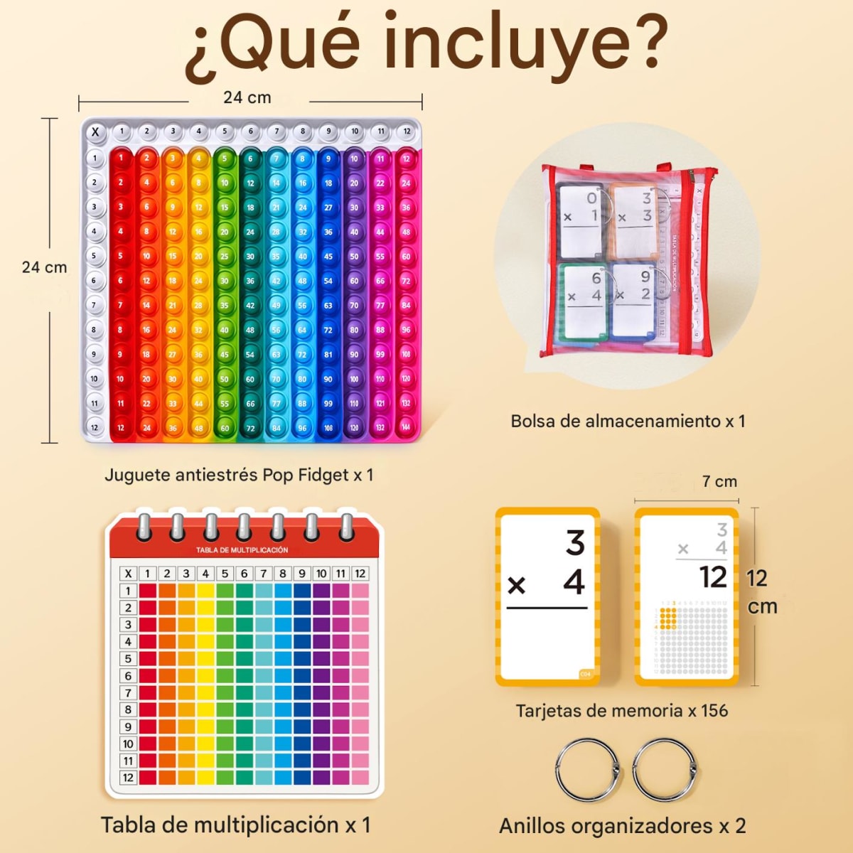 Set 156 Tarjetas Multiplicación con Tablero POP7