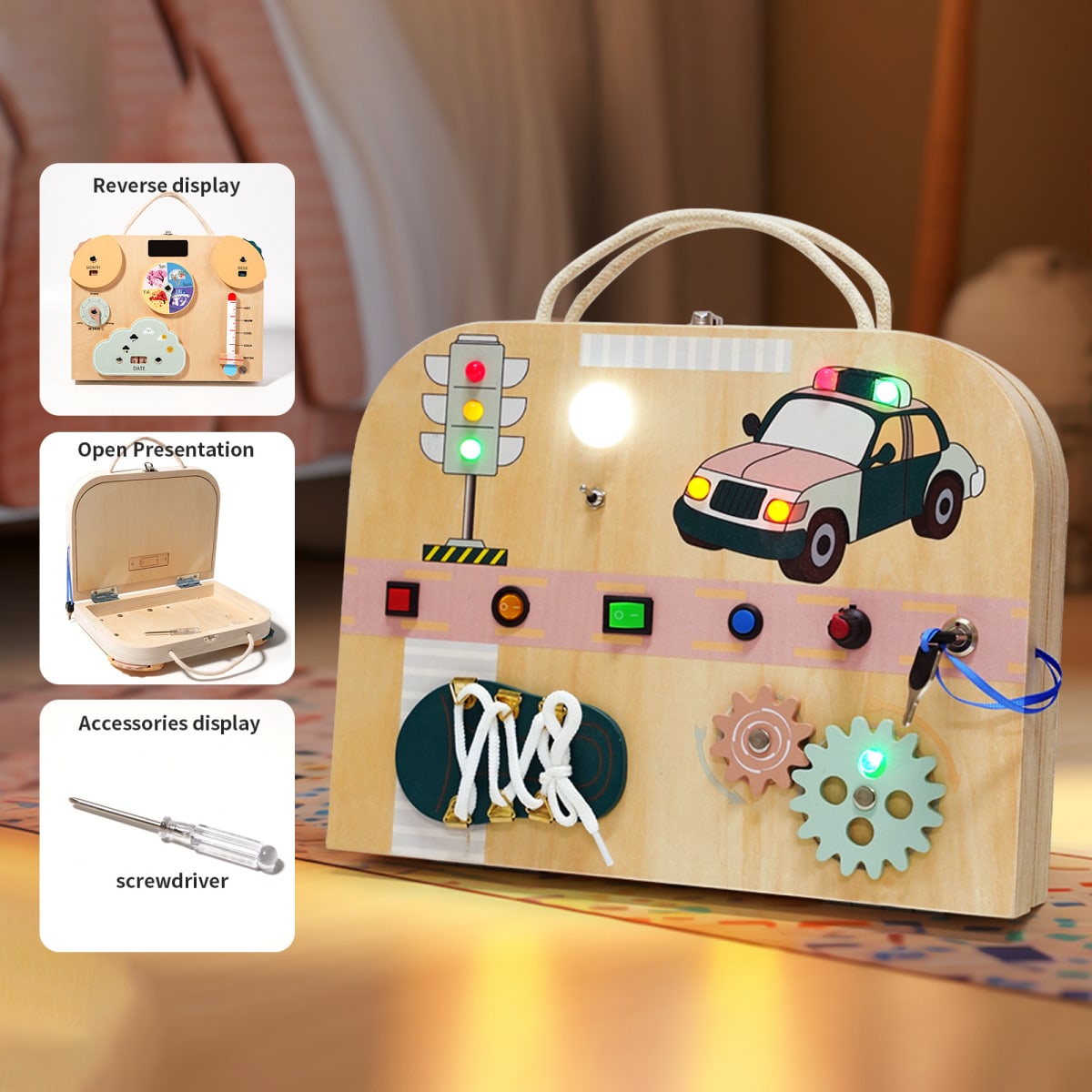 Tablero Led Didáctico de Tráfico + Meteorología - Madera5