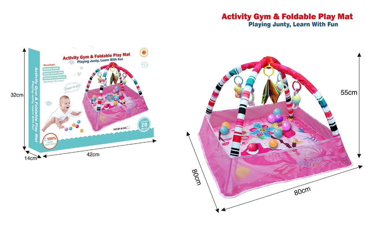 Gimnasio Rosado con Tapete y Pelotas1