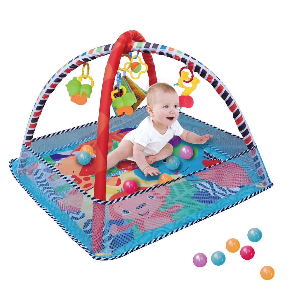 Gimnasio Celeste con Tapete y Pelotas2