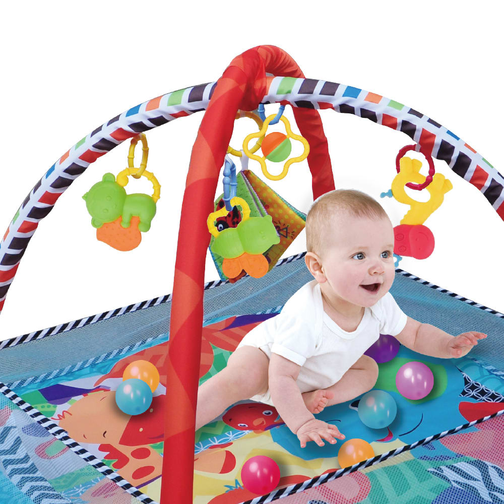 Gimnasio Celeste con Tapete y Pelotas3