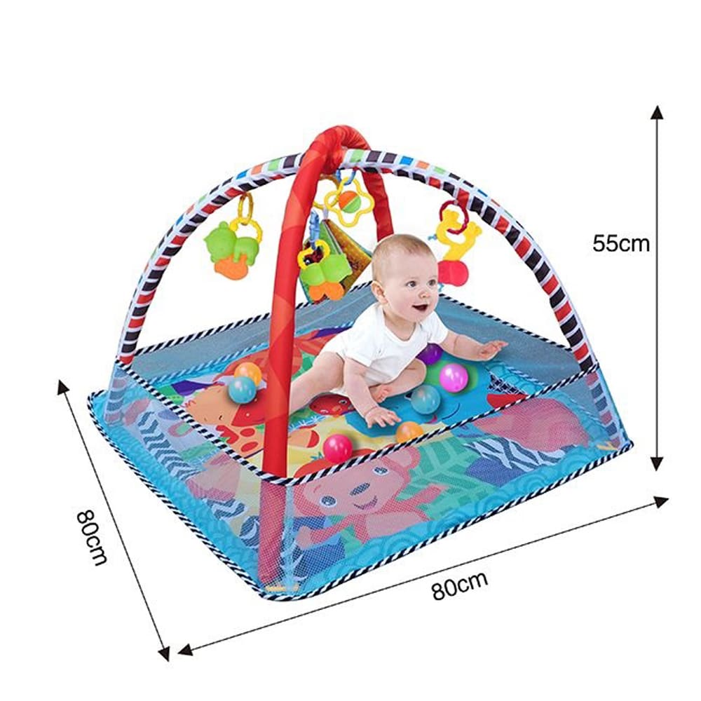 Gimnasio Celeste con Tapete y Pelotas5