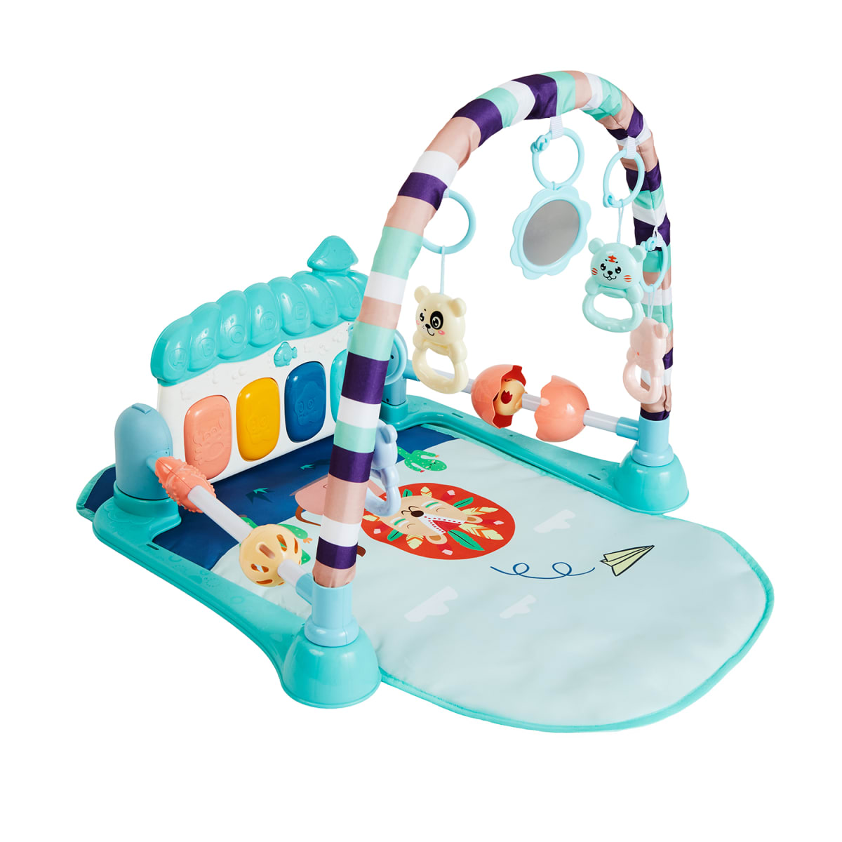 Gimnasio Piano con Luces y Música, celeste o rosado.3