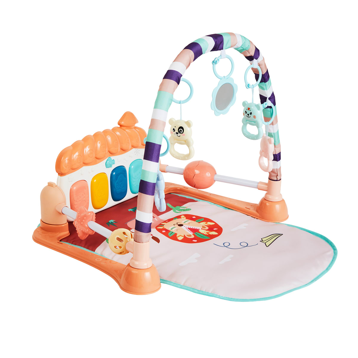 Gimnasio Piano con Luces y Música, celeste o rosado.8