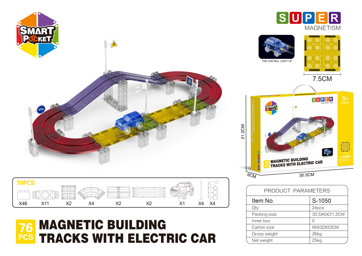 Pista Magnética con Auto Eléctrico 76 pzs1