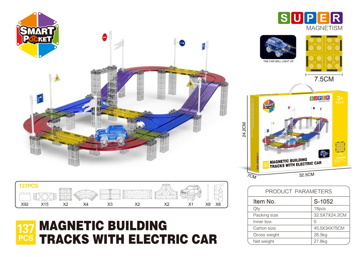 Pista Magnética con Auto Eléctrico 137 pzs1