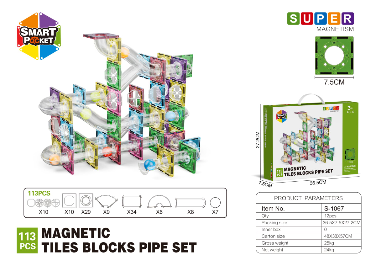 Baldosas Magnéticos con Tubos 113 pzs1