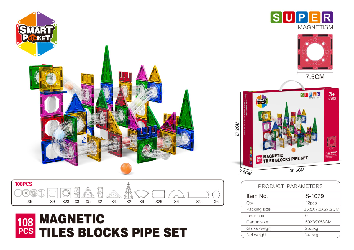 Set de Bloques de Construcción con Tubos y Patrones - 108 pzs2