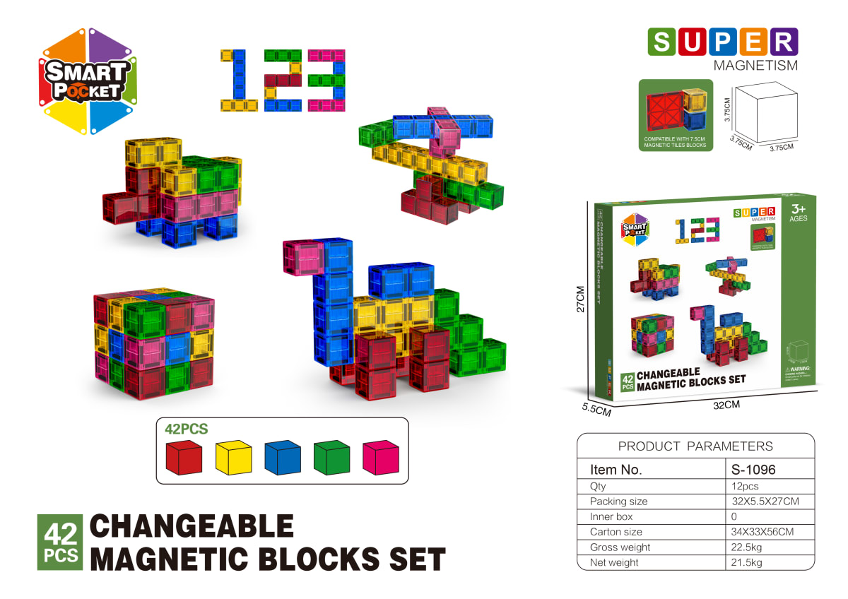 Set de Bloques de Construcción 42 piezas (3,75 cm)2