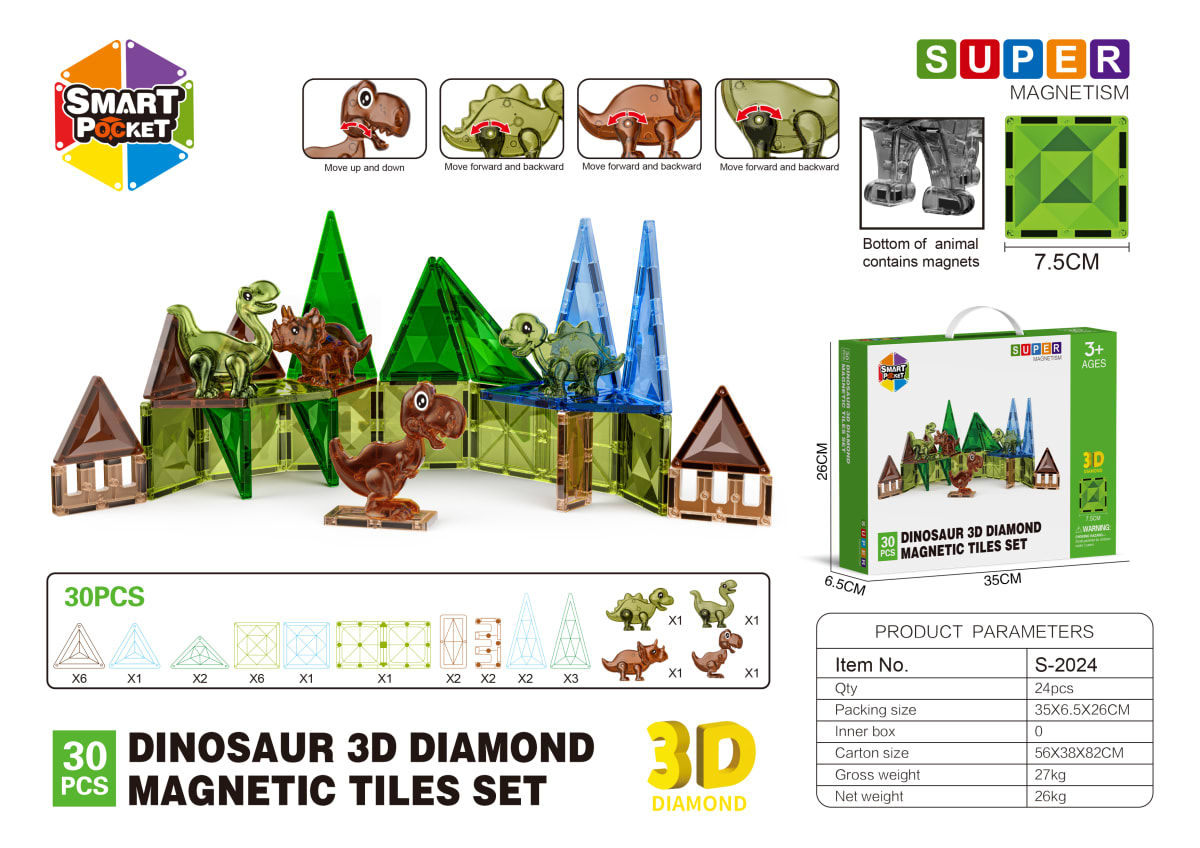 Juego Magnético Dino 3D - 30 pzs1