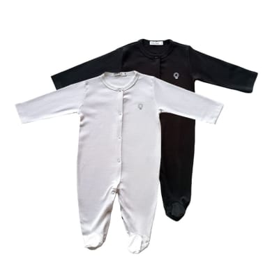 SET 2 PIEZAS ENTERITO BLANCO/NEGRO CON PATITAS2