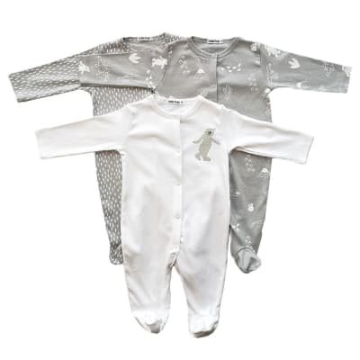 SET 3 PIEZAS ENTERITO DISEÑO YETI GRIS/BLANCO CON PATITAS1