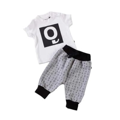 SET ROPA BEBÉ POLERA Y PANTALÓN BLANCO/GRIS1