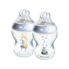 SET 2 MAMADERAS NATURAL START 260ML DISEÑO ESTANQUE