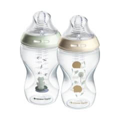 SET 2 MAMADERAS NATURAL START 340ML DISEÑO ESTANQUE DE RANAS