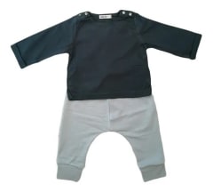 SET ROPA PARA BEBÉ BLUSA Y PANTALÓN AZUL/GRIS