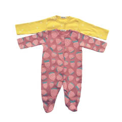 SET 2 PIEZAS ENTERITO DISEÑO HUERTA NIÑA CON PATITAS