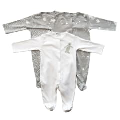 SET 3 PIEZAS ENTERITO DISEÑO YETI GRIS/BLANCO CON PATITAS