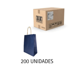 EMBALAJE/BOLSA CON ASA ENTRELAZADA COLOR AZUL 28X28X15