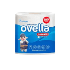 TOALLA PAPEL 100 MTS DOBLE HOJA OVELLA