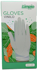 GUANTES DE VINILO TRANSPARENTES - PQTE 100 UNID