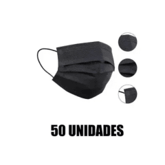 MASCARILLAS 3 PLIEGUES NEGRAS