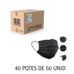 EMBALAJE /MASCARILLAS 3 PLIEGUES NEGRAS