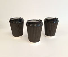 VASO POLIPAPEL DOBLE CAPA RIPPLE KRAF NEGROT 8 OZ