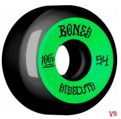 RUEDAS BONES 100 54MM OF BLACK/GREEN V5 SIDECUT RUEDAS BONES 100 54MM OF BLACK/GREEN V5 SIDECUT
