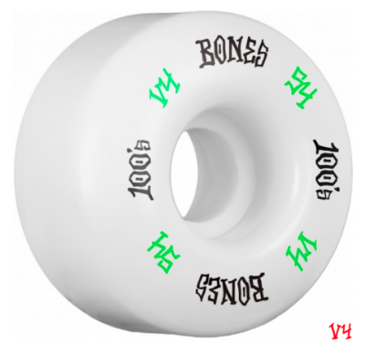 Ruedas Bones 100 #12 54mm Of White V4 Wide 100A Ruedas Bones 100 #12 54mm Of White V4 Wide 100A